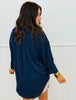 Navy Kathryn Classic Button Down Up (Reg. & Plus)