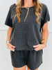 Black Rhinestone Short Sleeve Top & Shorts Set (Reg. and Plus)