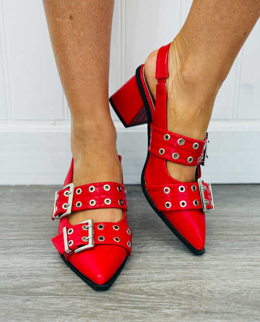 Red Rule Breaker Slingback Heels