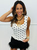 White Polka Dot Scoop Neck Tank (Reg. and Plus)