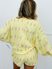 Yellow Lightning Print Sweatshirt & Shorts Set (Reg. and Plus)