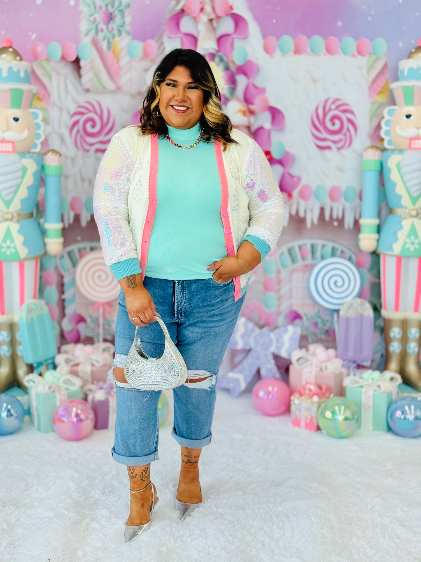 Mint Sleeveless Ribbed Turtleneck Top (Reg. and Plus)