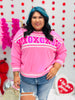 Pink XOXO Sequin Towel Sweatshirt (Reg)