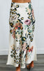 Beige Leopard Floral Satin Midi Skirt (Reg. and Plus)