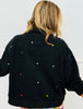 Queen Of Sparkles Black Rainbow Rhinestone Card Logo Sweatshirt (Reg. and Plus)