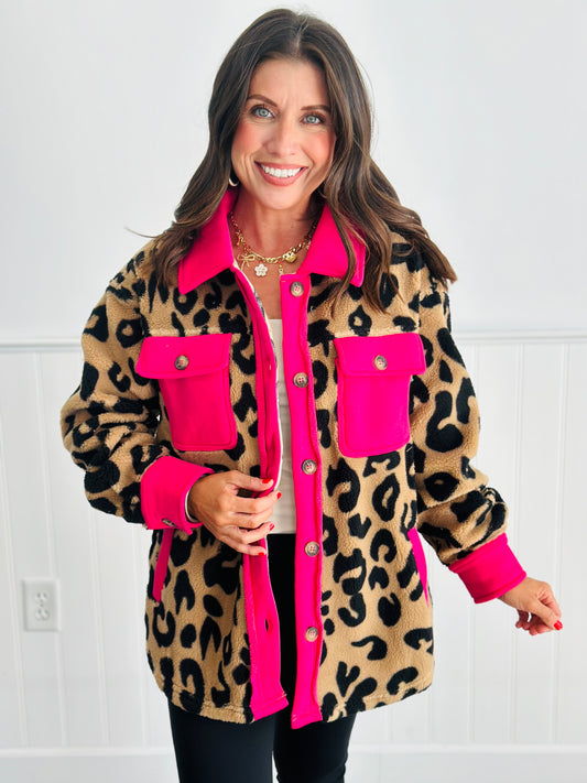 Leopard Fleece Jacket (Reg & Plus)