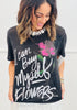 Heather Black Buy Myself Flowers Tee (Reg. & Plus)