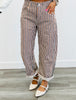 Burnt Sienna Stripe Barrel Pants (Reg.)