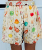 Gold Spotted Sea Print Button Up Top & Shorts Set (Reg. and Plus)