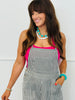 Black Stripe Wide Leg Overall Jumpsuit (Reg.)