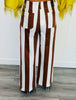 Mocha/Ivory Stripe Wide Leg Pants (Reg & Plus)
