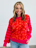 Red Leopard & Stripes Pullover Sweater (Reg.)