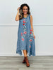 Denim Handkerchief Hem Midi Dress (Reg.)