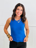 Royal Blue Ribbed Round Neck Tank Top (Reg. and Plus)