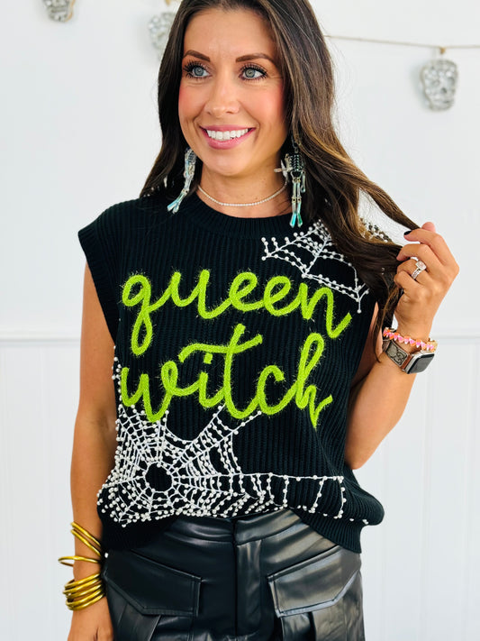 Queen of Sparkles Queen Witch Sweater Vest (Reg. and Plus)