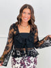Black Romantic Ruffle Lace Sheer Blouse (Reg.)