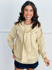 Beige Tie Scarf Sweater Top (Reg & Plus)