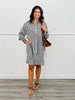 Black Striped Hi-Lo Mini Shirt Dress (Reg & Plus)