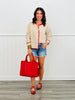 Contrast Stripe Sweater Cardigan (Reg.)-2 Colors