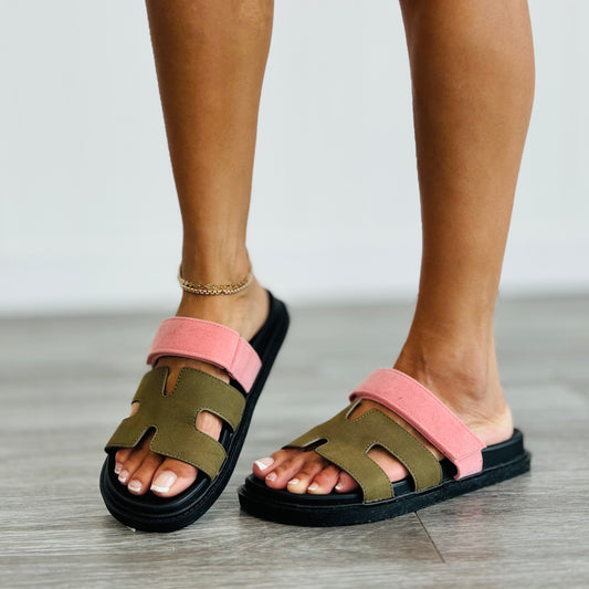 Pink/Khaki Feeling Fab-YOU-lous Sandals