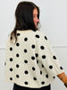 Cream/Black Polka Dot Short Sleeve Cardigan (Reg and Plus)