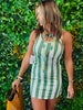Green Striped Mini Dress (Reg & Plus)