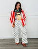 Red White Vertical Stripe Relaxed Blazer (Reg. & Plus)