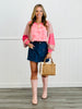 Oatmeal/Pink Roses & Stripes Sweatshirt (Reg.)
