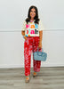 Red Bandana Print Utility Barrel Pants (Reg.)