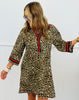 Leopard Contrast Trim Mini Dress (Reg.)