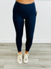 Dark Navy Plaid Contrast Binding Leggings (Reg.)