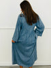 Dark Denim Smocked Midi Dress (Reg & Plus)