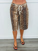 Brown Deer Print Knee Length Shorts (Reg.)