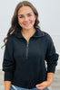Modal Side Piping Half Zip Top (Reg. and Plus)-3 Colors