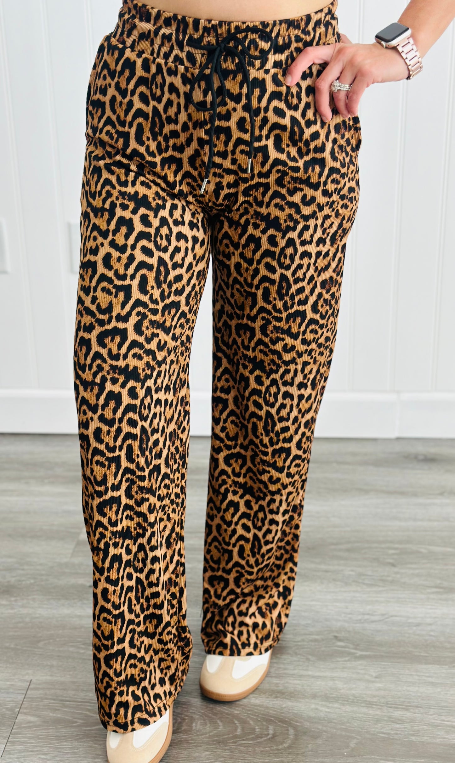 Leopard Drawstring Pocket Pants (Reg)