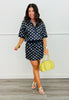 Polka Dot Collared Top & Mini Skirt Set (Reg.)-2 Colors