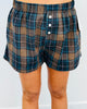 Plaid Faux Button Fly Shorts (Reg.) - 5 Colors