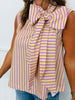 Lavender Stripe Tie Neck Top (Reg.)