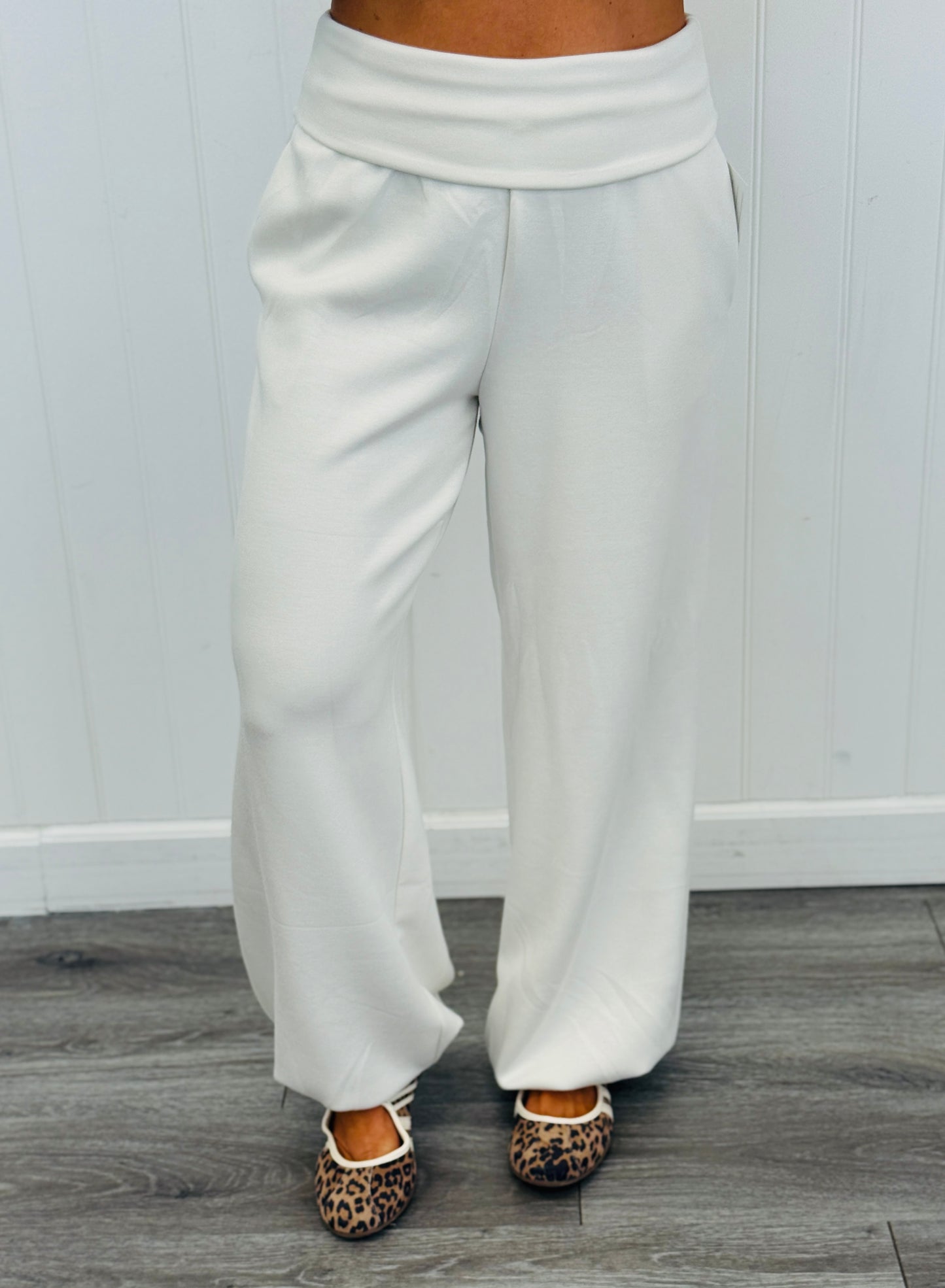 Fold Over Waistband Sweat Pants (Reg.) - 4 Colors