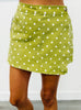 Chartreuse/White Polka Dot Wrap Skort (Reg.)