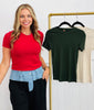 Essential Short Sleeve Micro-Ribbed Tee (Reg.)- 4 Colors