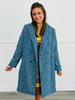 Blue Houndstooth Double Breasted Coat (Reg & Plus)