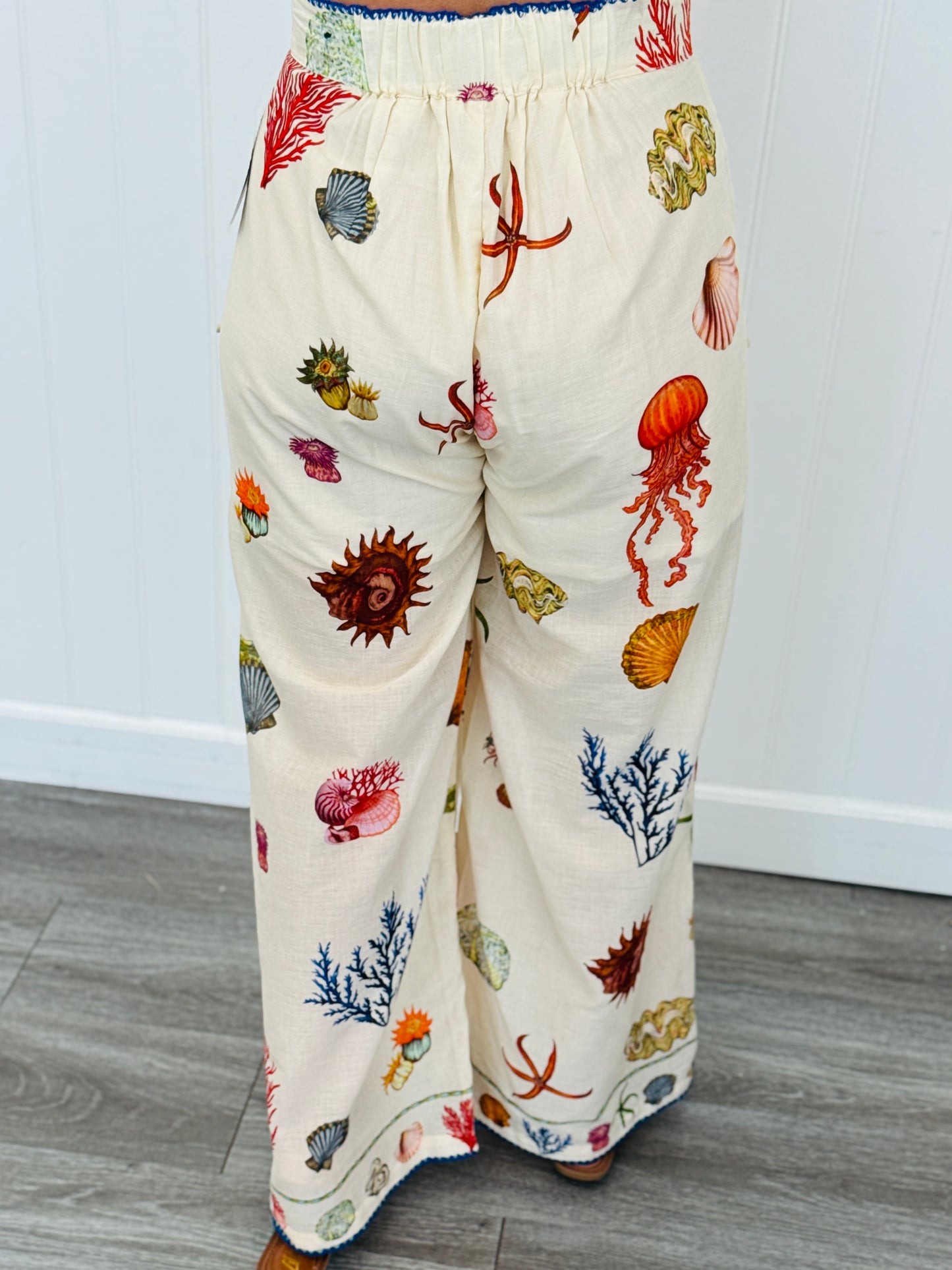 POL Cream Multi Sea Printed Pants (Reg.)