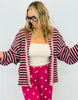 Mock Neck Striped Sweater Cardigan (Reg.) - 2 Colors