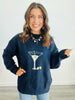 Navy Martini Graphic Sweater Top (Reg)