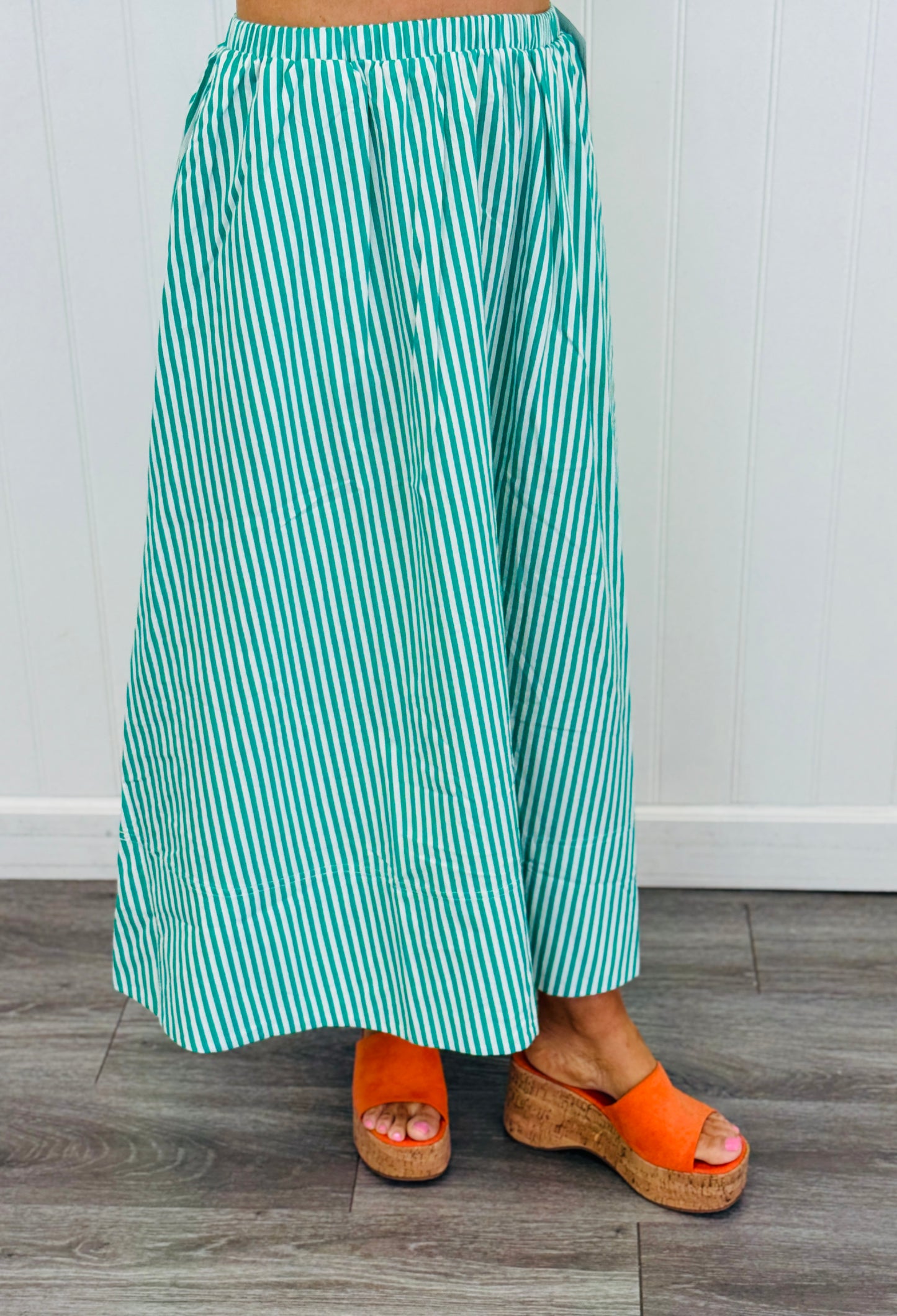 Striped Flowy Midi Skirt (Reg)- 3 Colors
