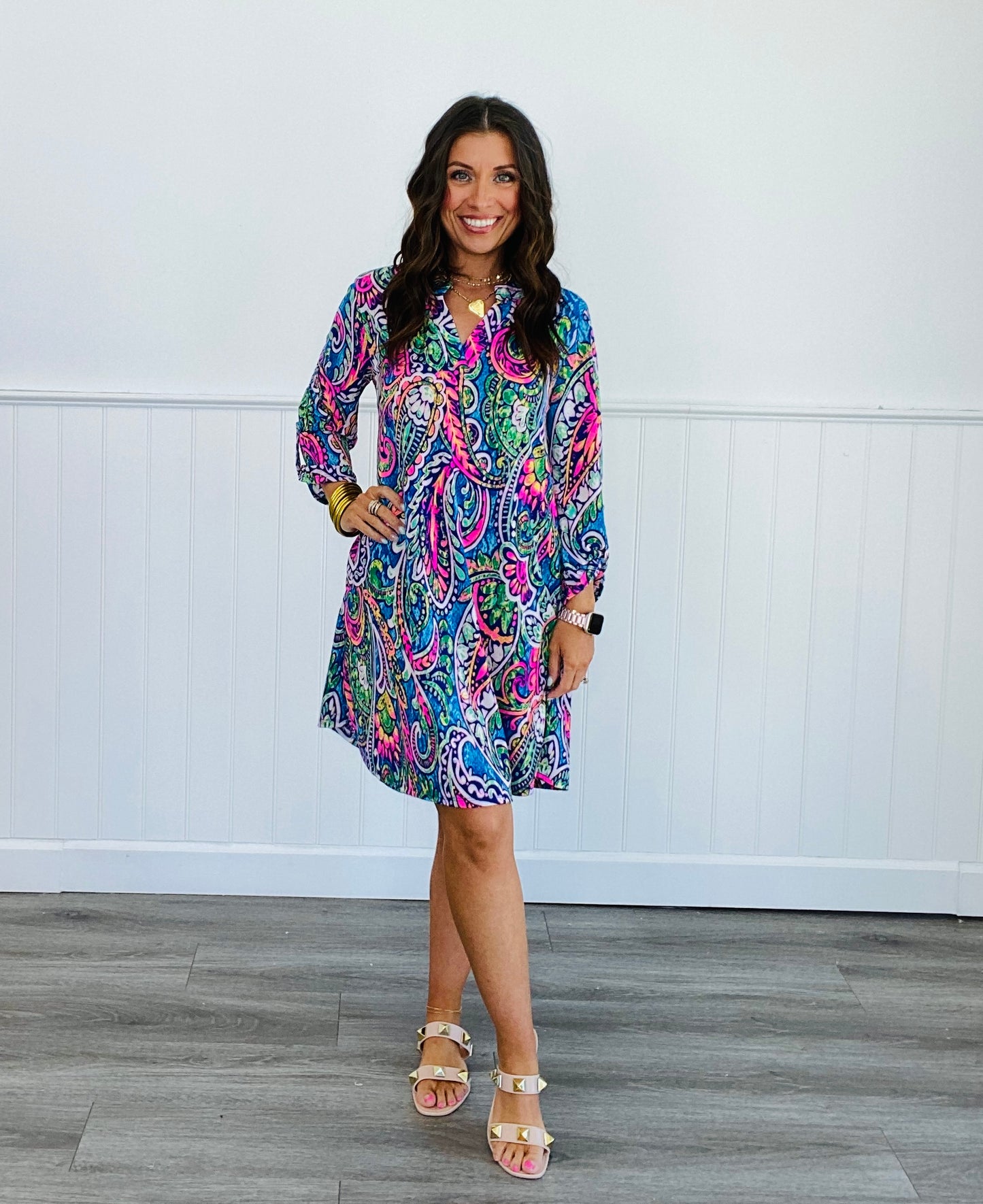 Dear Scarlett Royal Multi Paisley Lizzy Dress (Reg. and Plus) – Walker ...