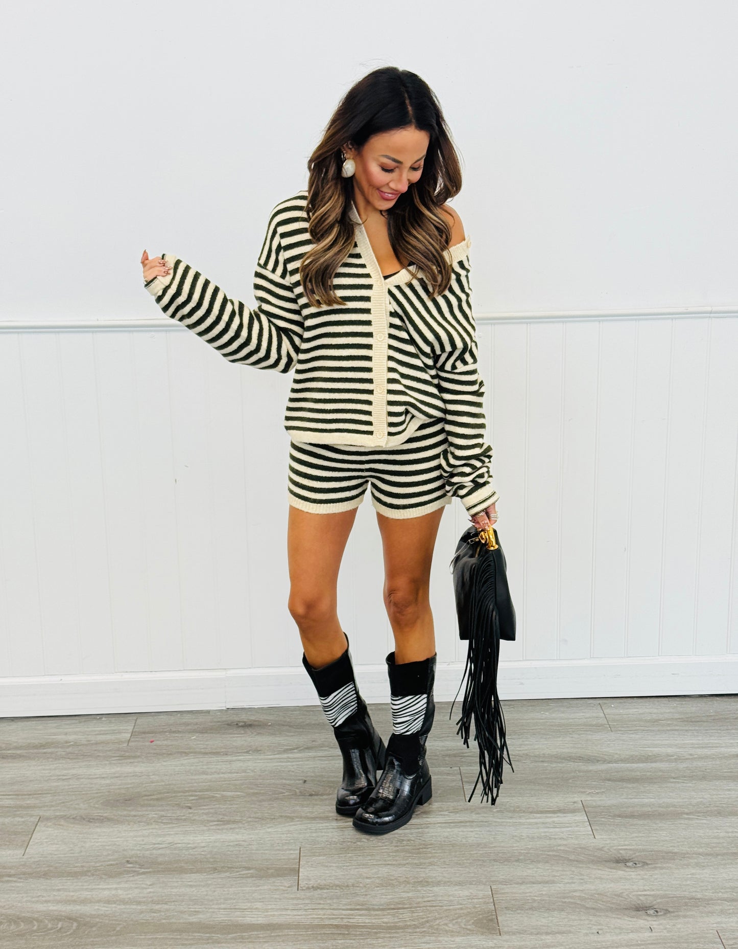 Striped Button Down Sweater Cardigan (Reg.) - 3 Colors