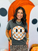 Taupe Checkered Happy Face Tee (Reg. and Plus)