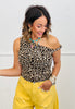 Leopard One Shoulder Fitted Top (Reg. and Plus)